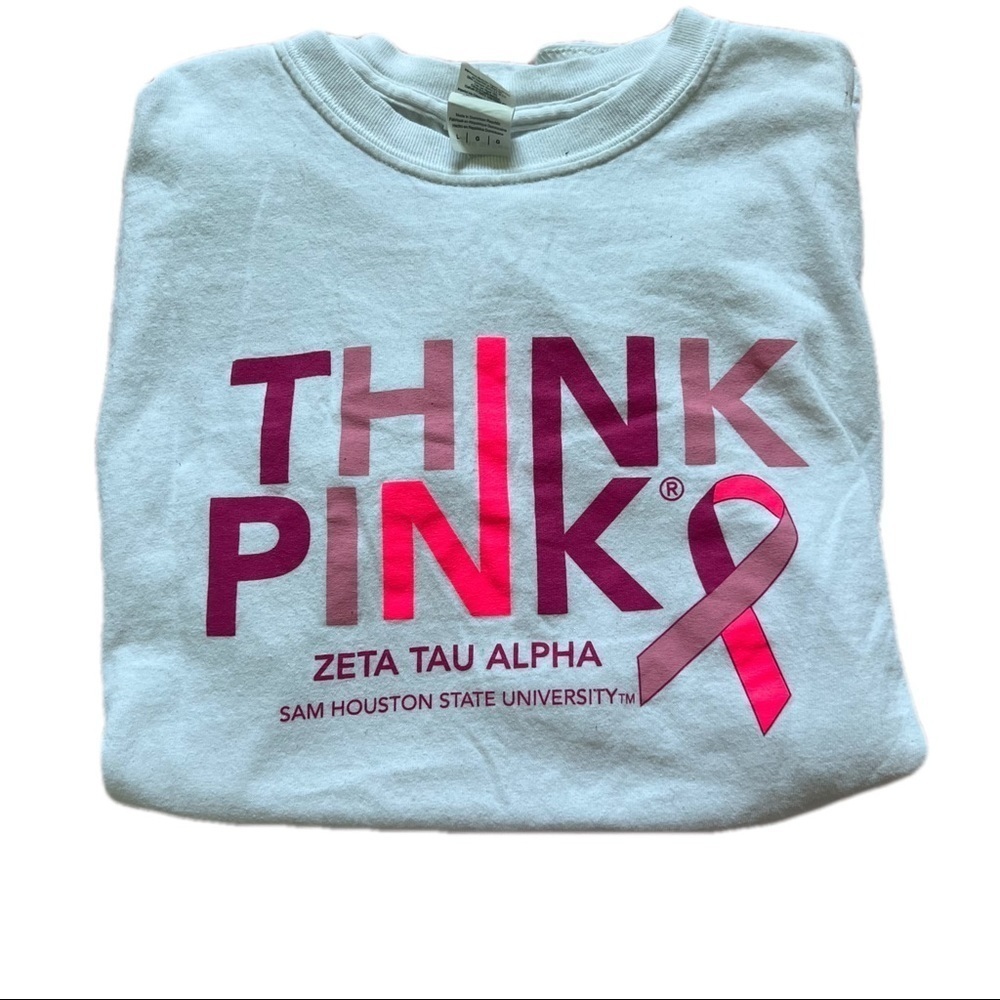 ZTA Zeta Tau Alpha Think Pink Breast Cancer Awareness Philanthropy Shirt